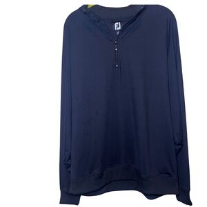 FootJoy FJ Mens Size Large 1/4 Zip Pullover Long Sleeve Spandex Nylon Black EUC
